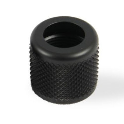 Écrou alu noir moleté Ø20 mm Carp’O | Serrage pied rod pod