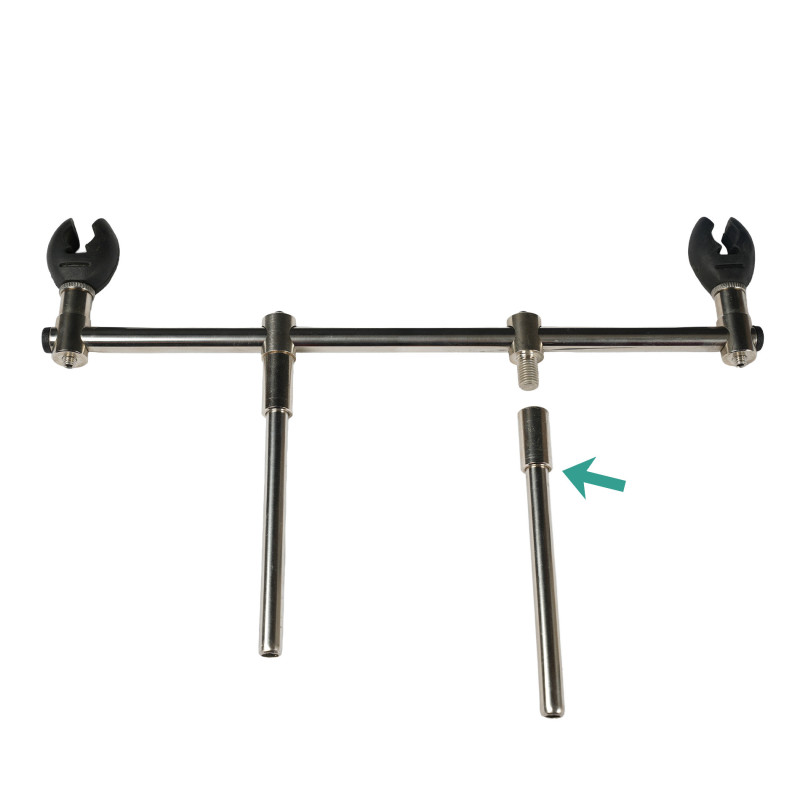 Tige inox Ø10 mm 12 cm vissable Carp’O | Support buzz bar rod pod