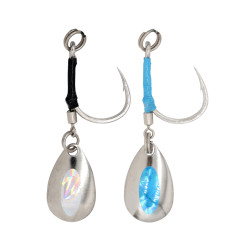 Hameçon Palette Sawara Spin Hayabusa FS582 N°1 Argent Bleu
