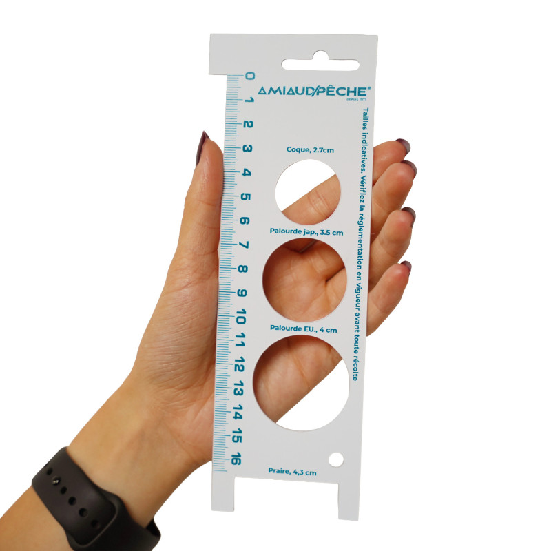 Réglette pêche à pied : calibre coquillages | AMIAUD PÊCHE