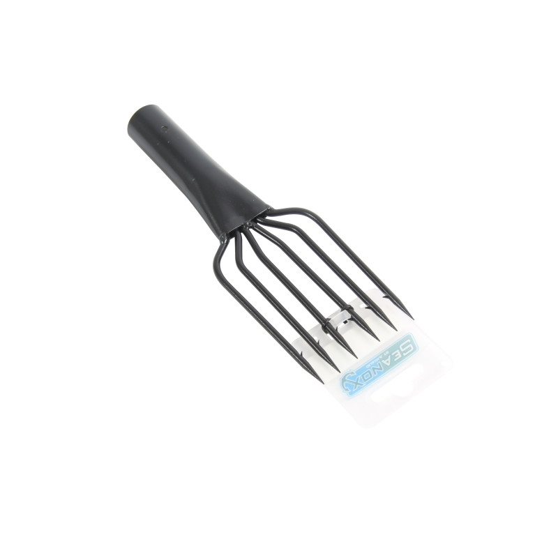 FOUENE ACIER NOIR 6 DENTS S/MANCHE