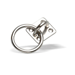 PLATINE INOX + ANNEAU DIAM 50 MM